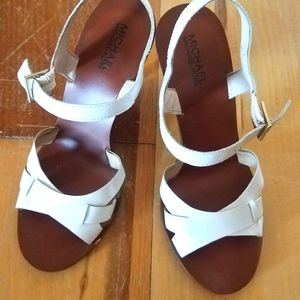 Michael Kors white patent leather heels